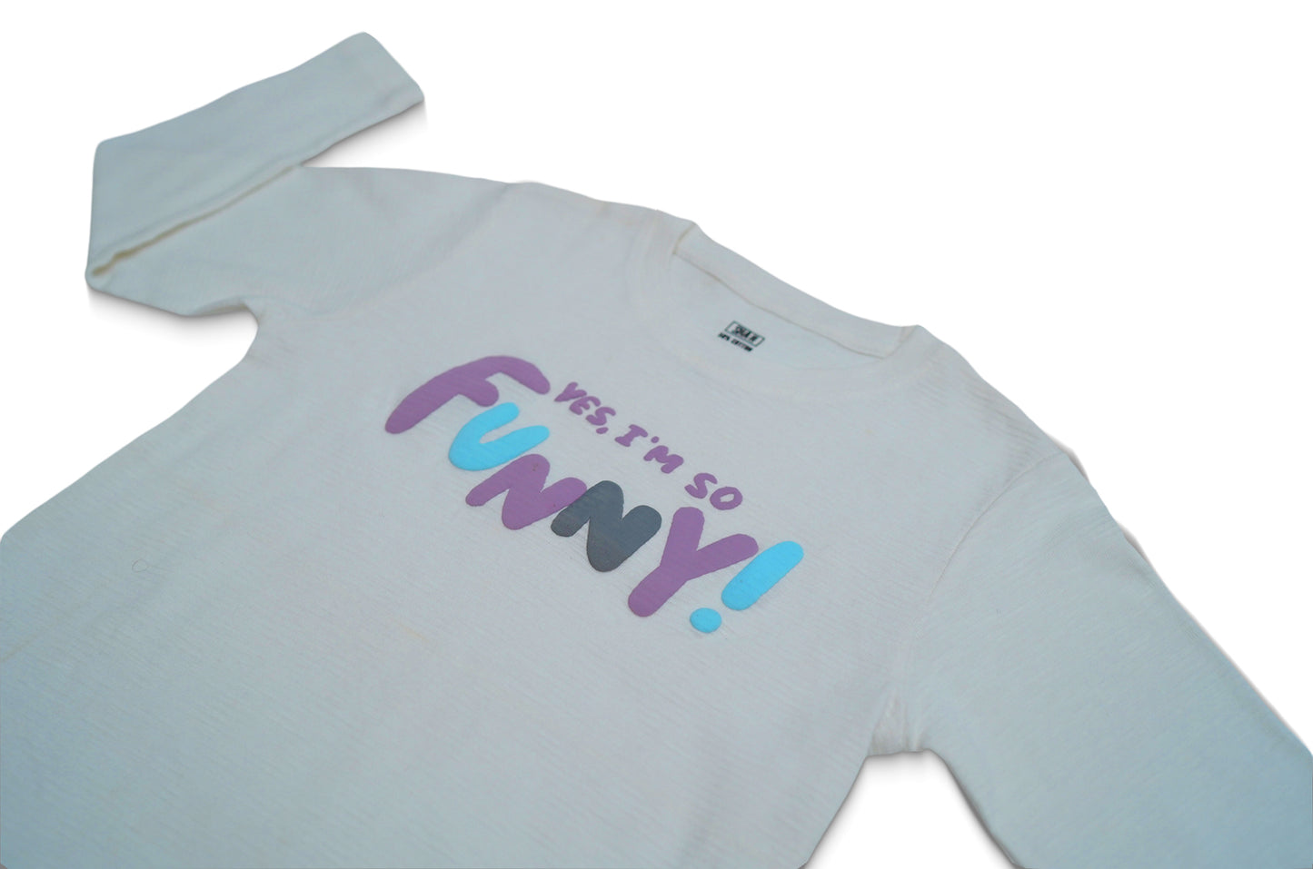 Boys Cream & Multi-Color "Funny" Slogan Long Sleeve T-Shirt