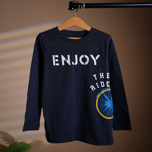 Boy's Black Cycle Fleece Crew