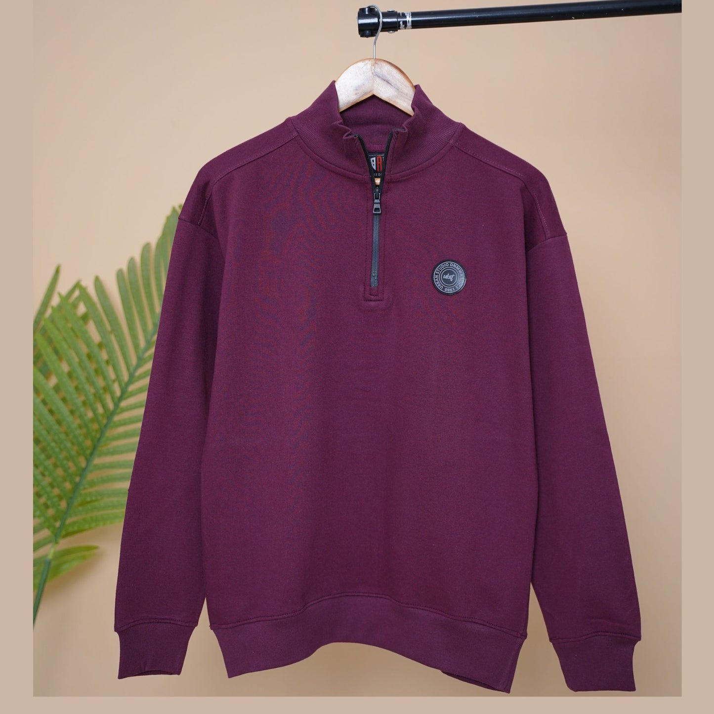 Men's Plum Elite Half-Zip Fleece Sweatshirt