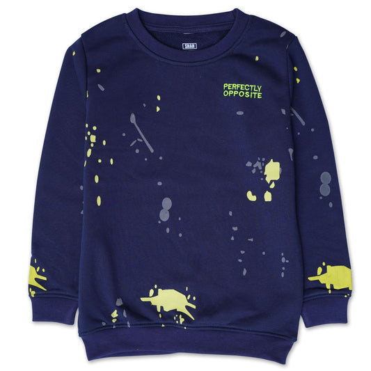Boy's Electric Navy Printed Sweatshirt