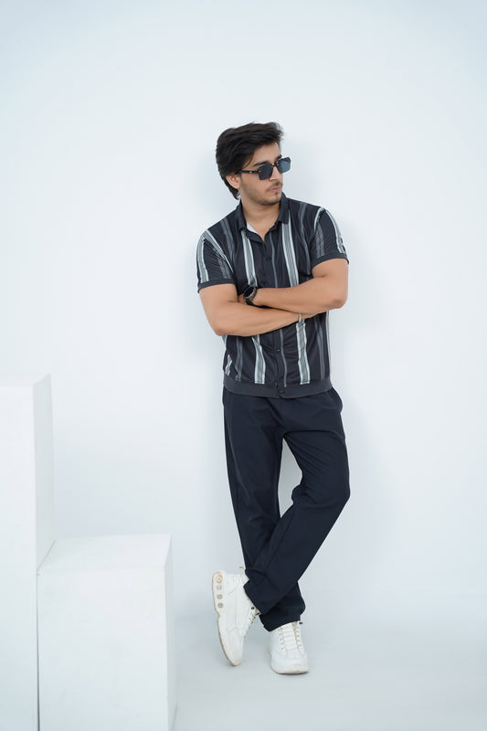 Midnight Stripe Polo Tee