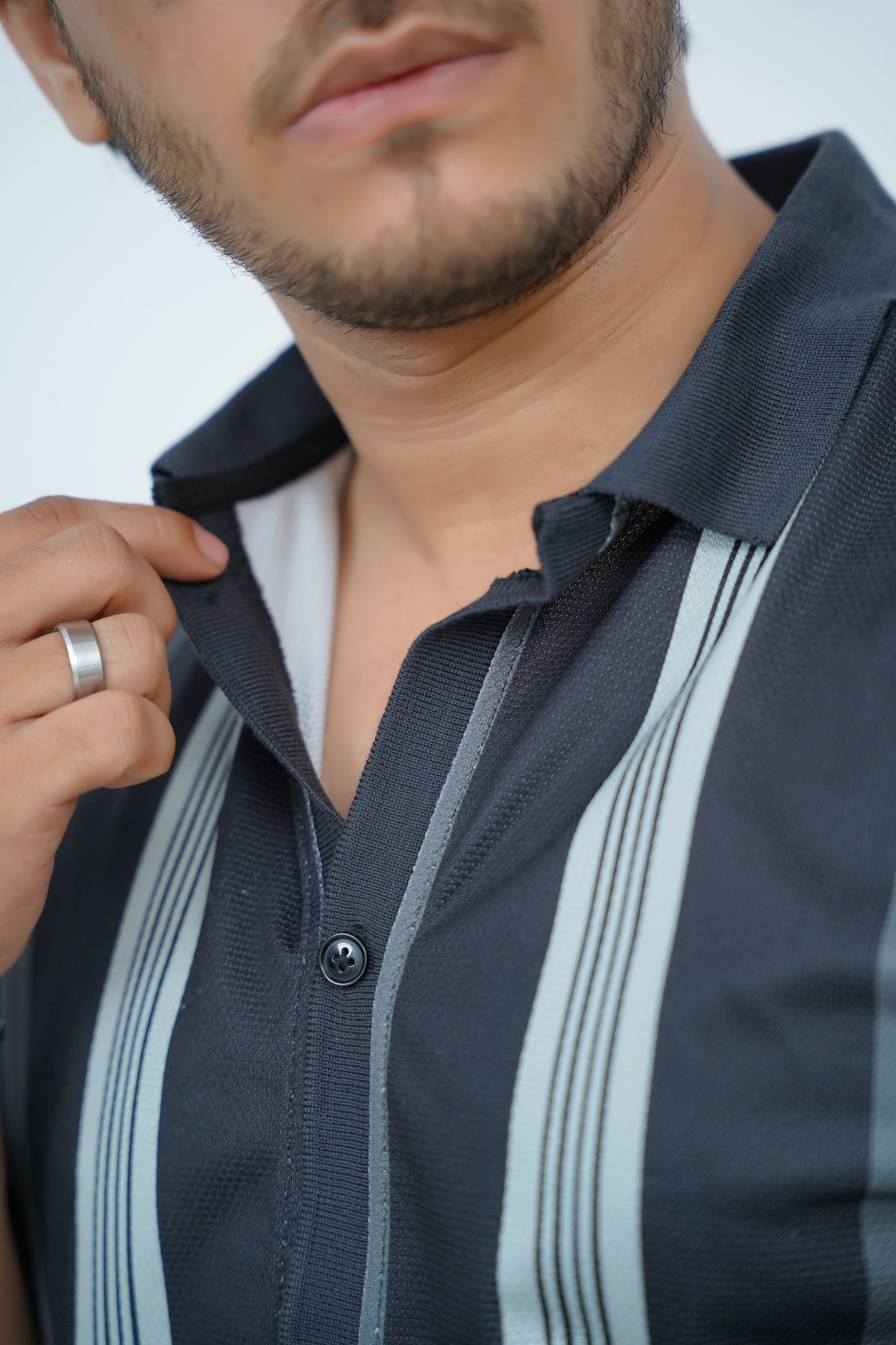 Midnight Stripe Polo Tee