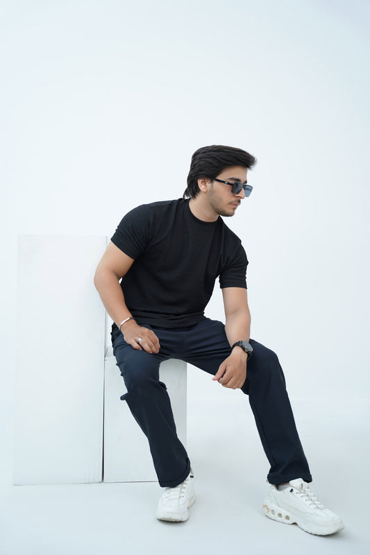 Classic Black Textured Tee