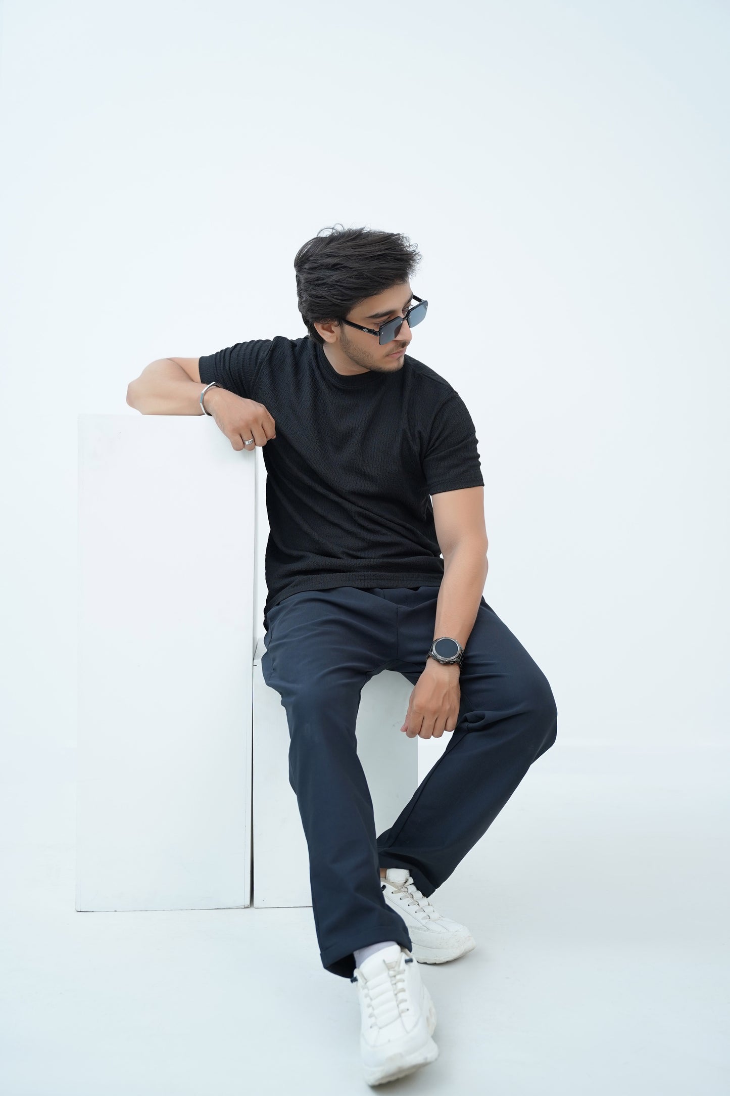 Classic Black Textured Tee
