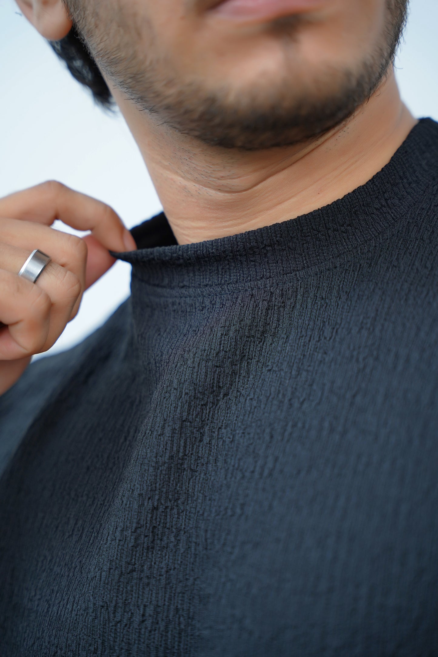 Classic Black Textured Tee