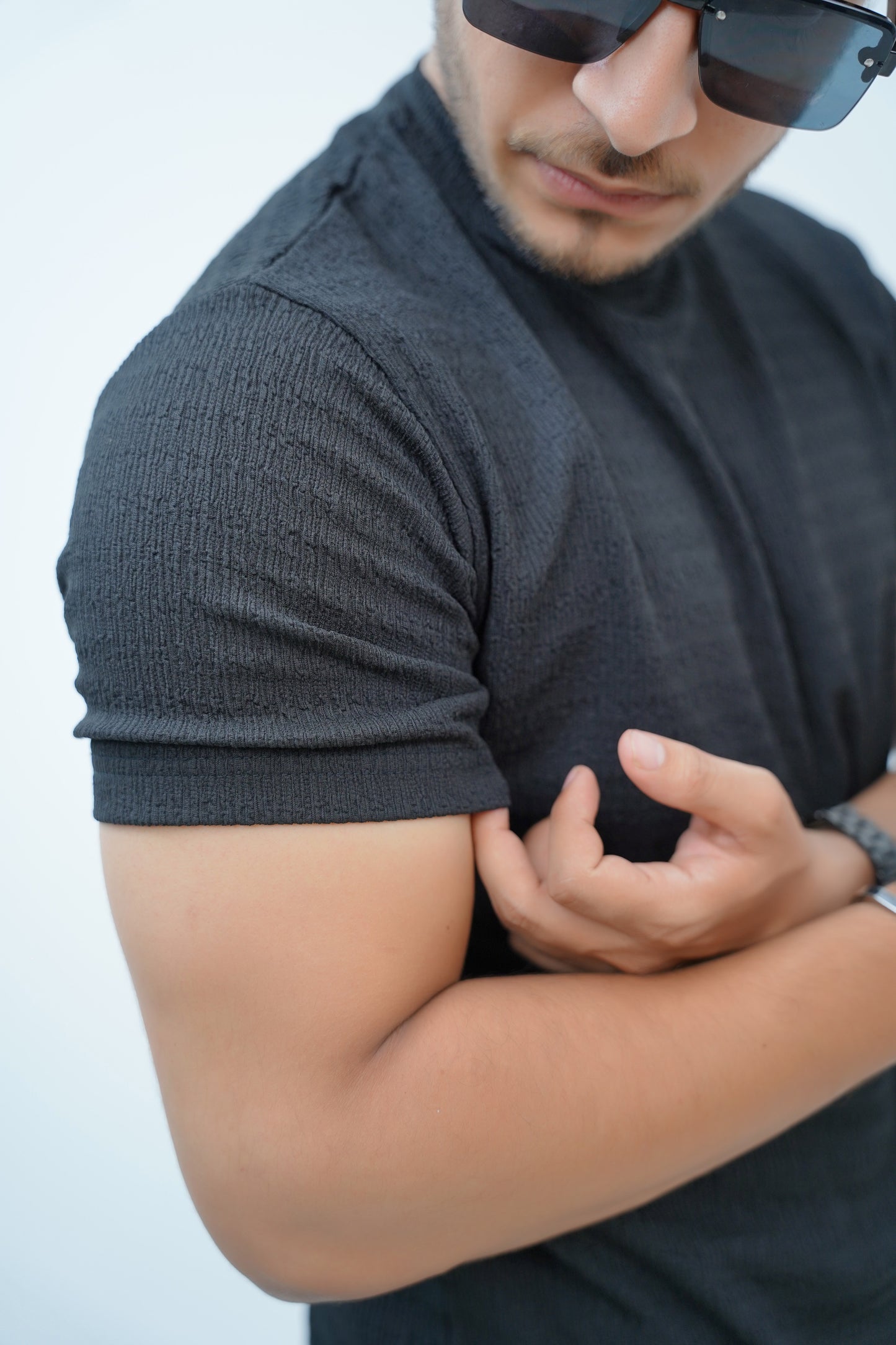 Classic Black Textured Tee
