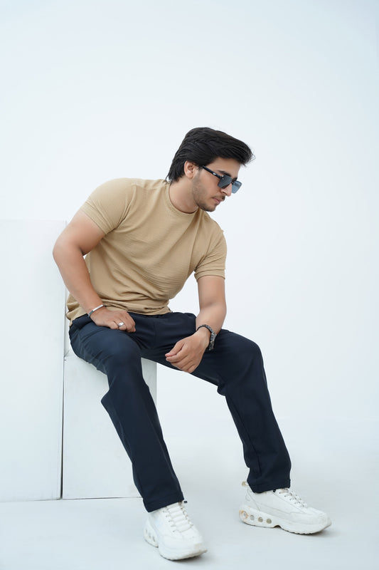 Classic Camel Beige Textured Tee