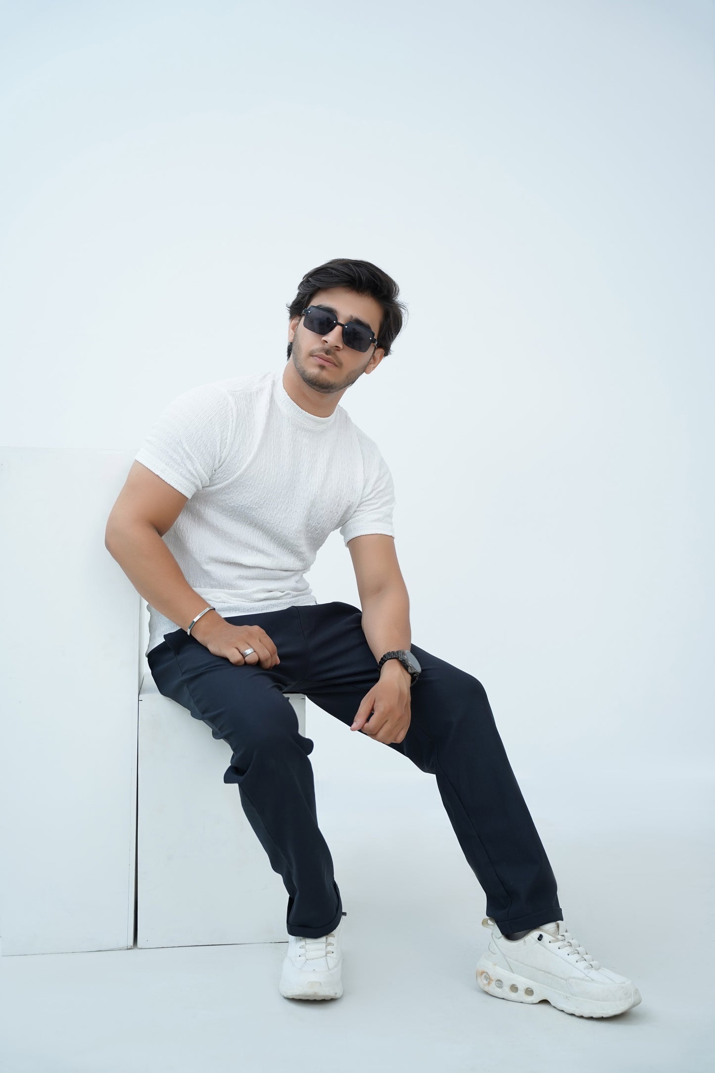 Classic White Textured Tee