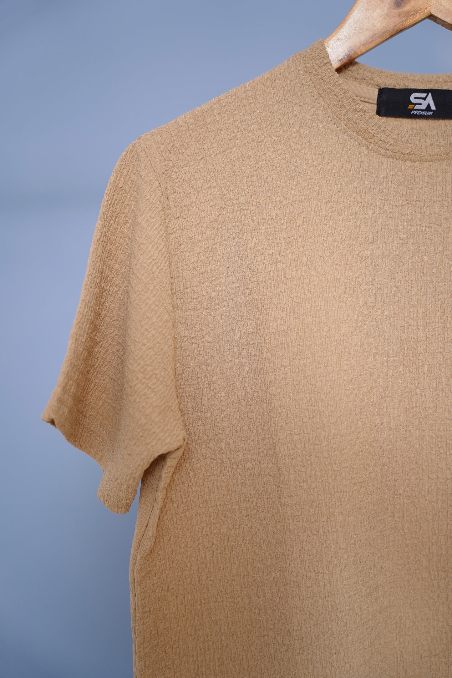 Classic Camel Beige Textured Tee