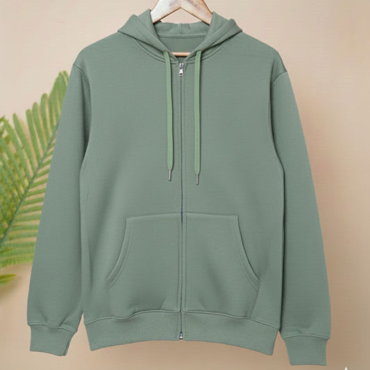 Men's Essential Moss Green Street-Zipper