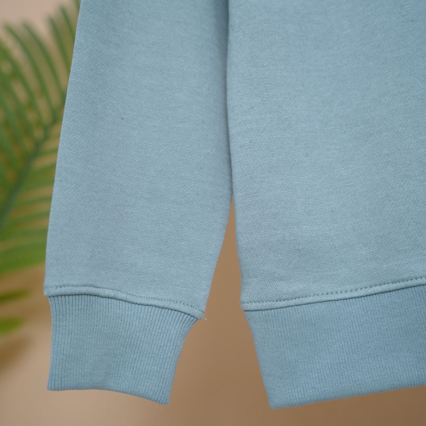 Men’s Pale Green Half-Zip Fleece Sweatshirt