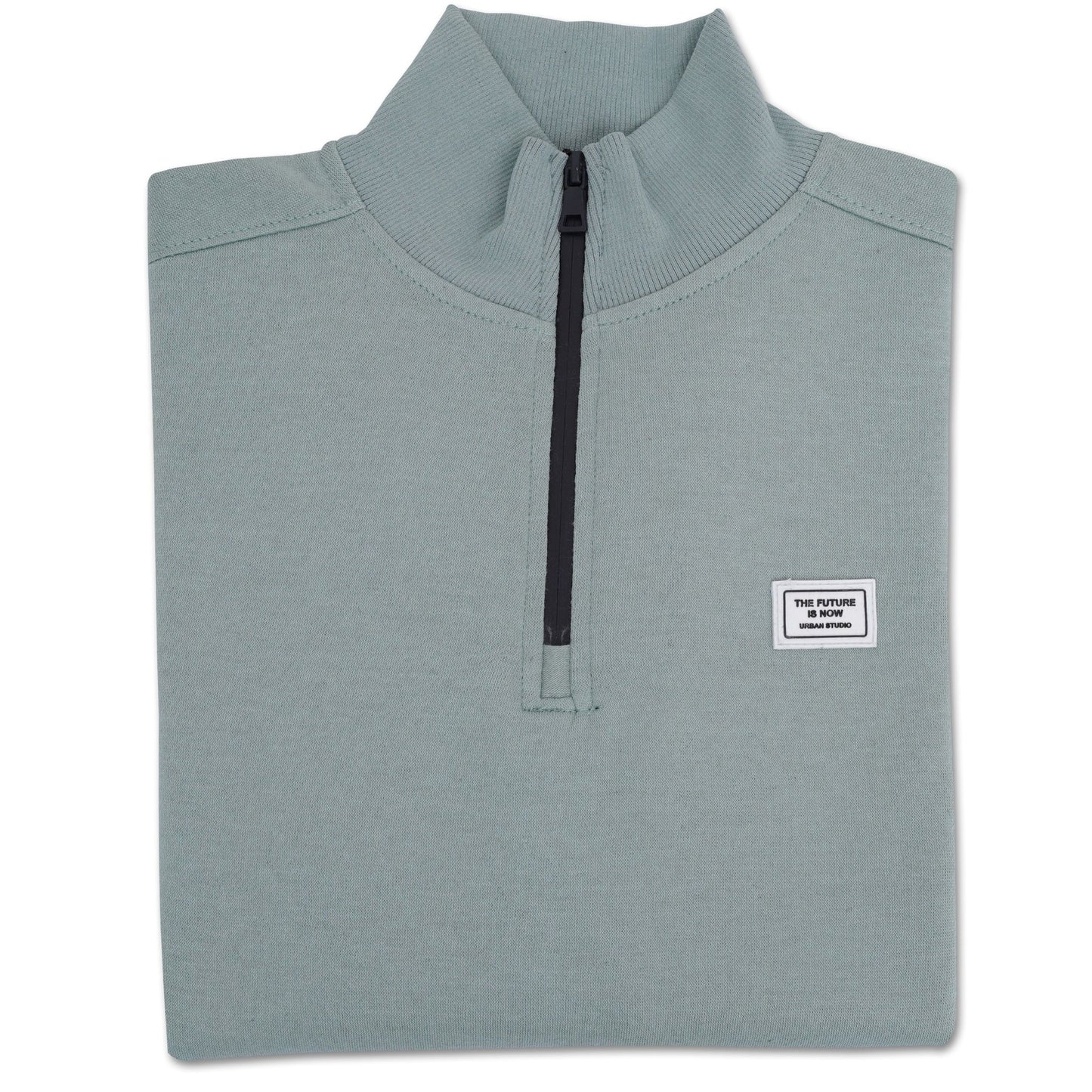 Men’s Pale Green Half-Zip Fleece Sweatshirt