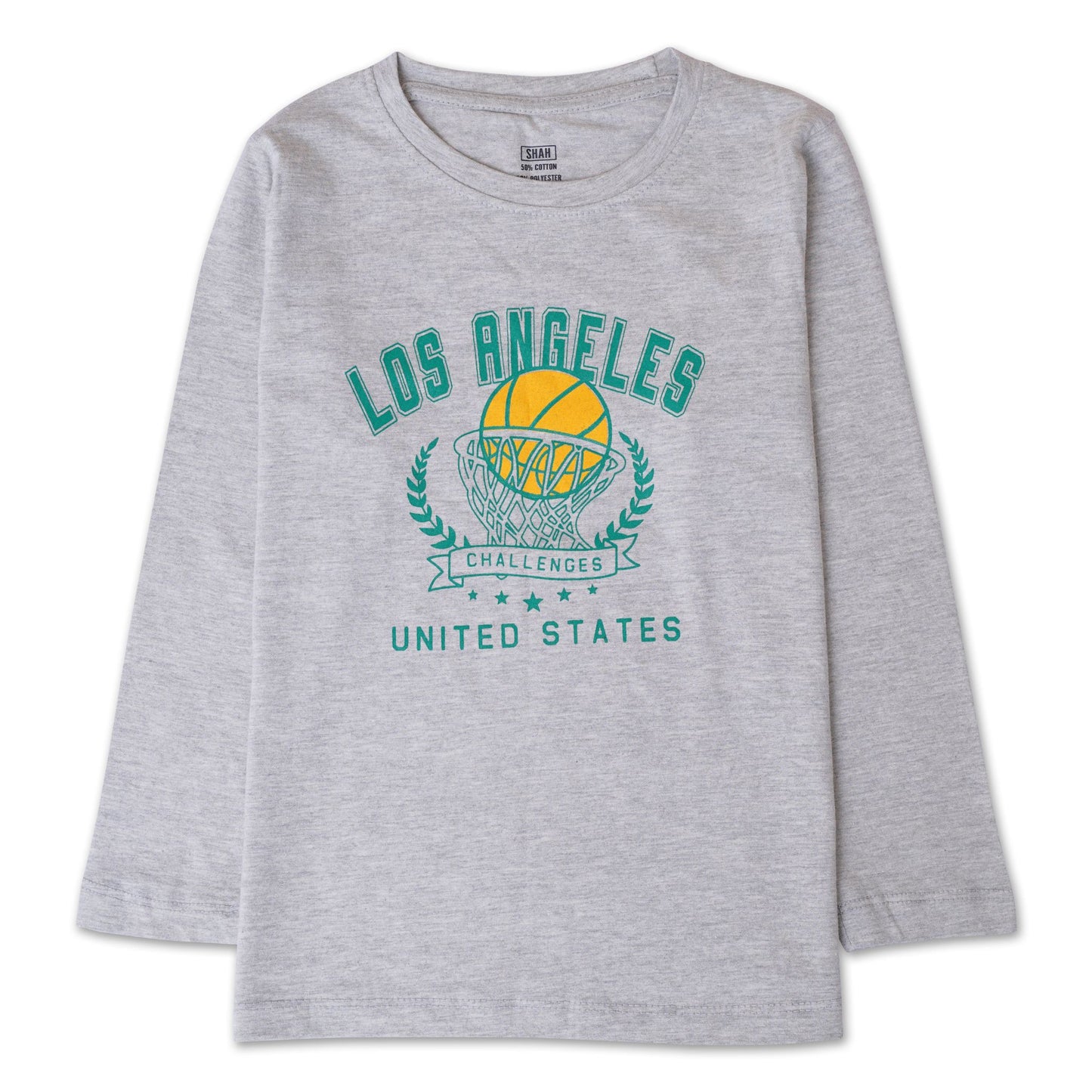 Boy's Grey LA Basketball Top